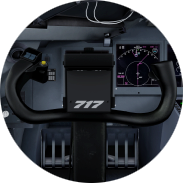 A circle image of the aircraft's yoke